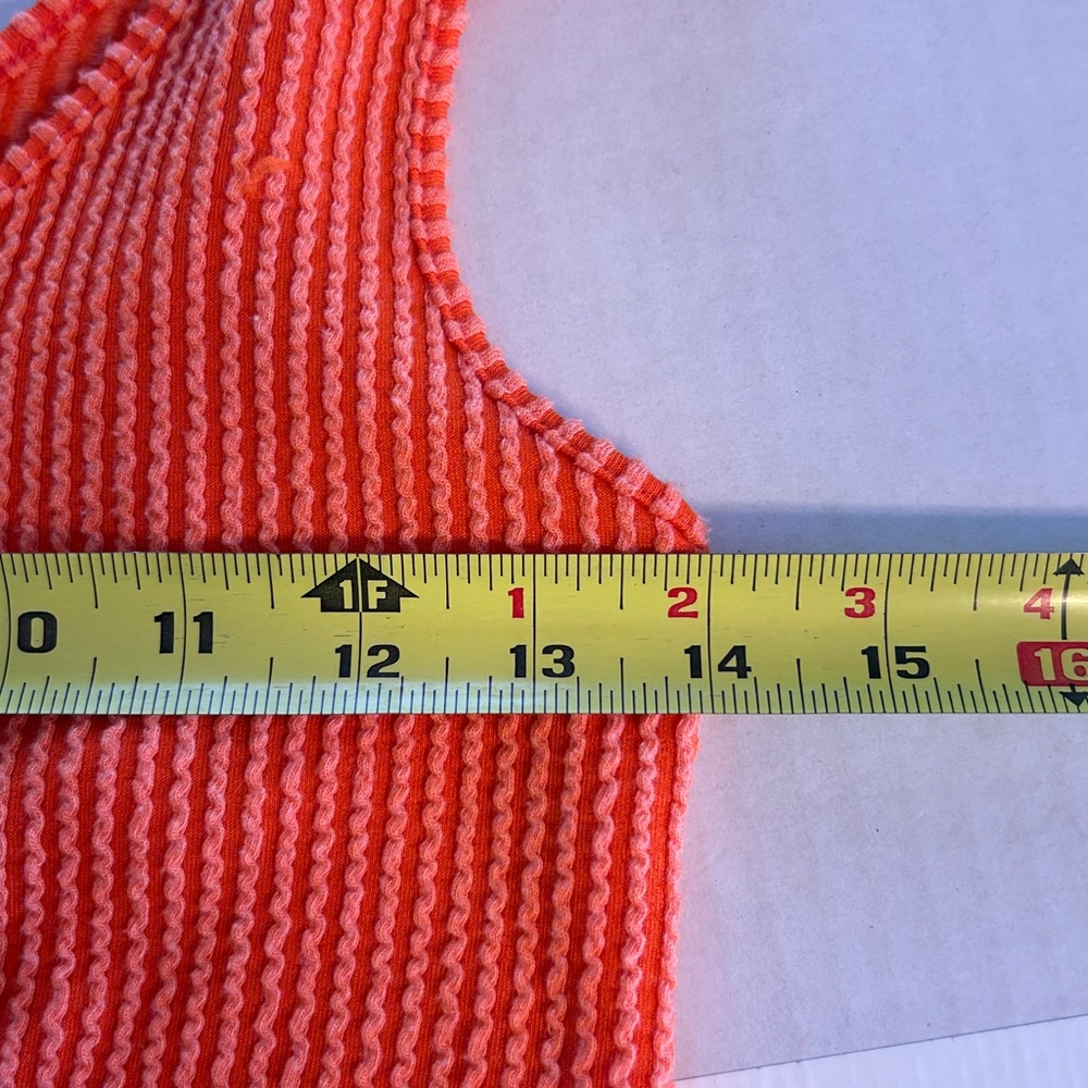 Love J Orange Ribbed One Shoulder Cutout Bodycon Mini Dress. Sz S - Picture 7 of 8